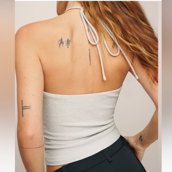 NWT Reformation Anders knit top in silver sparkle - Picture 3 of 7